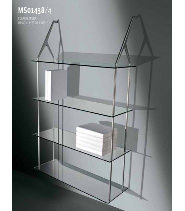 Set de deux supports avec 4 Etagères verre