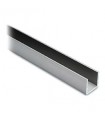 Profil aluminium 20 x 20 x 20 mm aspect inox brossé