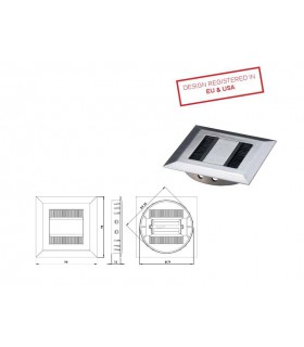 Passe câble zamack série Rectangular chromé brillant Passe câble zamack série Rectangular chromé brillant