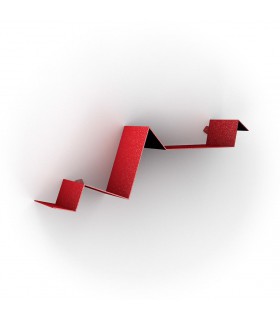 Etagère en acier laqué rouge série Zig Zag