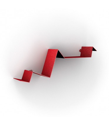 Etagère en acier laqué rouge série Zig Zag