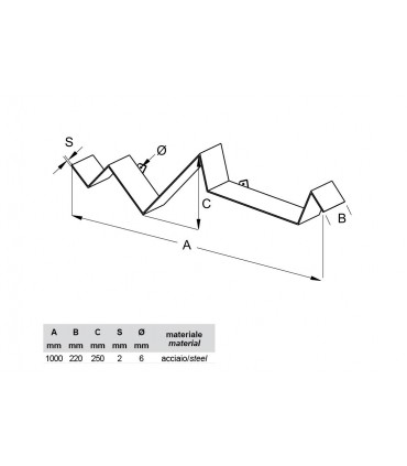 Etagère en acier laqué Zig Zag technique