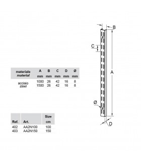 Crémaillère double en acier longueur 1 à 1.5 métre Crémaillère double en acier longueur 1 à 1.5 métre