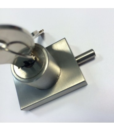 Serrure carrée en inox brossé