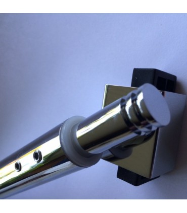 Barre raidisseur pour cloison de douche fixation entre mur et verre à 45°