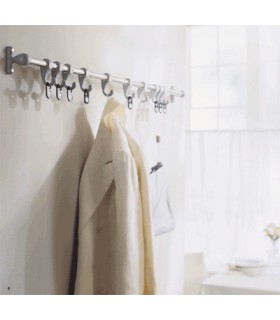 Patère 10 crochets sur rail tubulaire