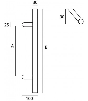 Poignée tubulaire série 124