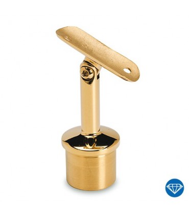 Raccord 90° orientable en T pour tube Ø 38 mm doré brillant