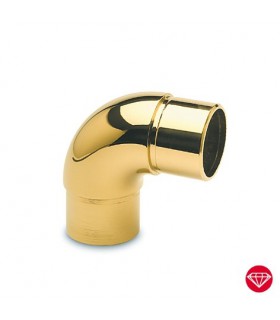 Raccord 90° pour tube Ø 38 mm doré brillant