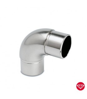 Raccord 90° pour tube Ø 38 mm effet inox brossé