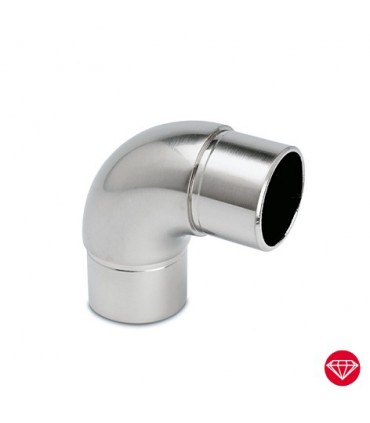 Raccord 90° pour tube Ø 38 mm effet inox brossé