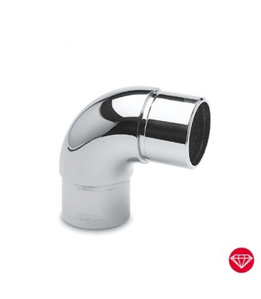 Raccord 90° pour tube Ø 38 mm chromé brillant