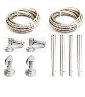 Kit câbles tendus pour étagères fixation murale