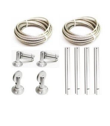 Kit câbles tendus pour étagères fixation murale