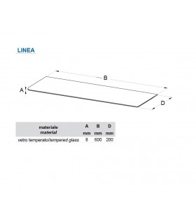 Tablette murale en verre série Linéa fiche technique