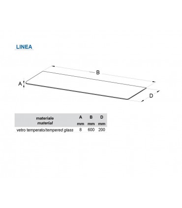 Tablette murale en verre série Linéa fiche technique
