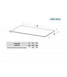 Tablette murale en verre série Linéa maxi fiche technique