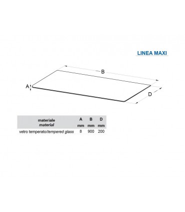 Tablette murale en verre série Linéa maxi fiche technique