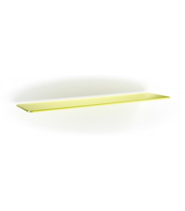 Tablette en verre ép.6 mm avec 2 angles arrondis JAUNE