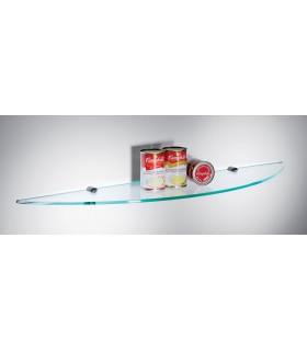 Tablette murale en verre découpe arrondie 900/200 mm série Spicchio par Bolis Italia