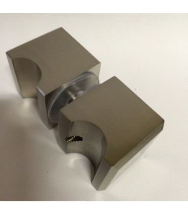 Paire de poignée bouton carré série Oslo pour porte en verre