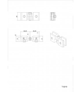Connecteur Tor box articulé pour 2 volumes de verre Connecteur Tor box articulé pour 2 volumes de verre