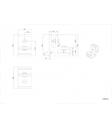 Connecteur Tor box pour 2 volumes de verre à 90° T0200