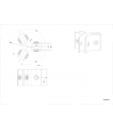 Connecteur Tor box pour 3 volumes de verre à 120° T0050