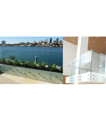 Fixation ponctuelle Ø 50 mm pour garde-corps nez de dalle en verre