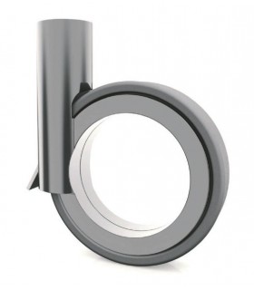 Roulette Ø 90 mm avec frein argent mat Roulette Ø 90 mm avec frein argent mat