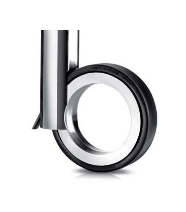 Roulette Ø 90 mm avec frein chromé brillant