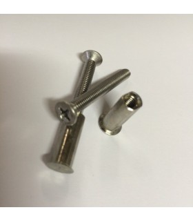 Lot de deux vis relieuses en inox Lot de deux vis relieuses en inox