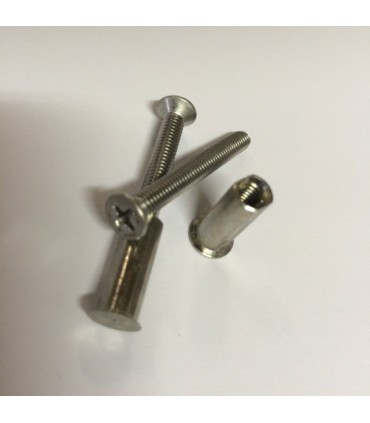 Lot de deux vis relieuses en inox