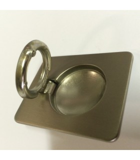 Poignée de meuble tirette affleurante nickel satiné ouverte