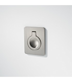 Poignée de meuble tirette affleurante finition nickel satiné