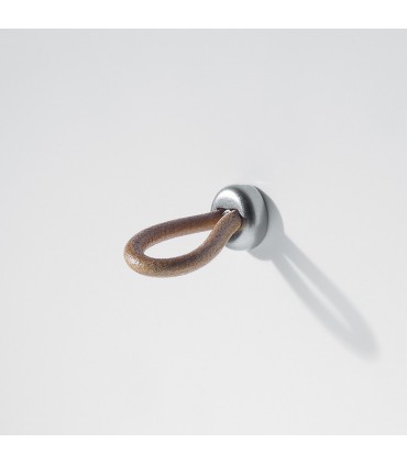 Poignée de meuble tirette en fil de cuir naturel
