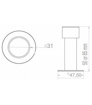 Butée de porte série Stick dessin technique