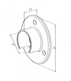 Embase Ø 90 mm à visser pour tube fond de gorge