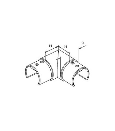 Raccord horizontal à 90° pour tube fond de gorge