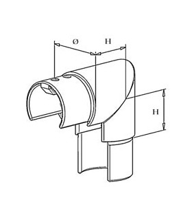 Raccord vertical à 90° pour tube fond de gorge