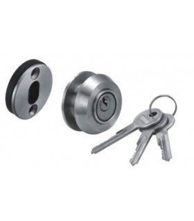 Serrure de facade pour porte coulissante en verre