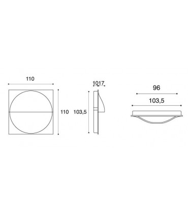 Poignée affleurante 110 X 110 mm MB09132 par Confalonieri
