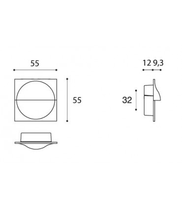 Poignée affleurante 55 x 55 MM MB09132 par Confalonieri