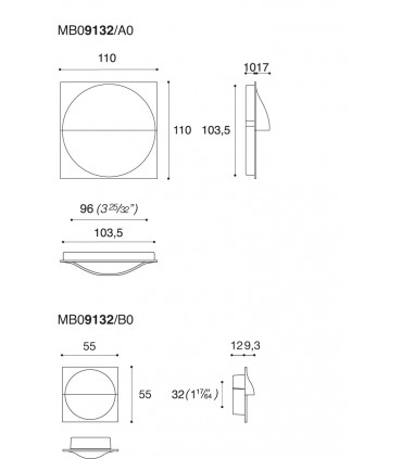 Poignée affleurante MB09132 design Marelli & Molteni pour Confalonieri