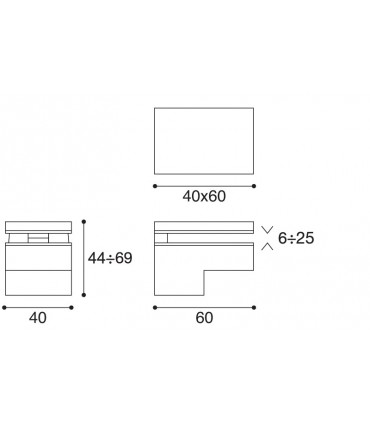 Support carré pour étagère série MS01437 par Confalonieri