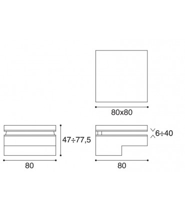 Support carré pour étagère série XL MS01436 par Confalonieri