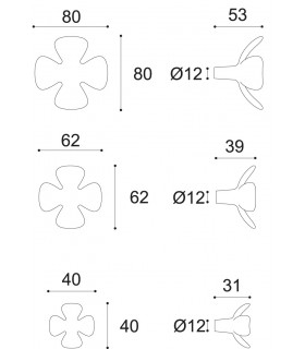 Patère Flowers série CC00322 par Confalonieri set de 3 pièces 