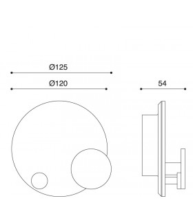 Patère miroir ronde avec double crochet PA00290  par Confalonieri