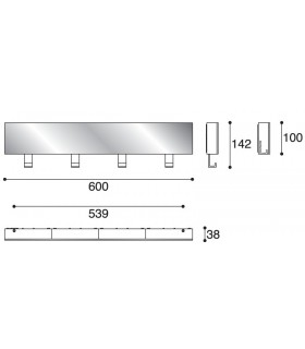 Patère miroir PA01283 par Confalonieri avec quatre crochets rétractables