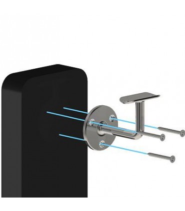 Support mural inox pour main courante ronde